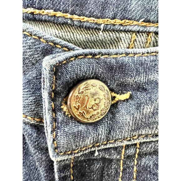 R13 Boy Mid Rise Whiskered 5 Pocket Denim Skinny Jeans Blue Women's Size W26 - Picture 3 of 9